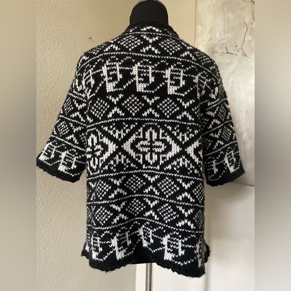 Zara wool blend open printed cardigan L - Picture 6 of 10